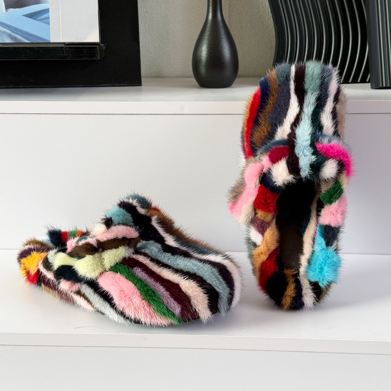 Women Shoes Winter - Women's Mules and Clogs Mink Fur