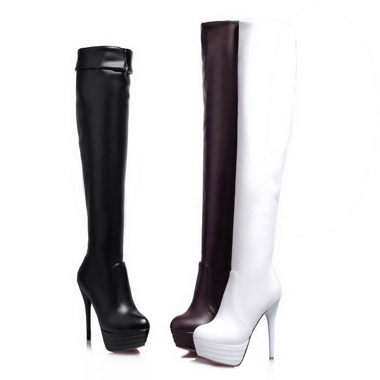 Women'S Shoes Big Feet - SIMLOVEYO Knee boots Platform High heels
