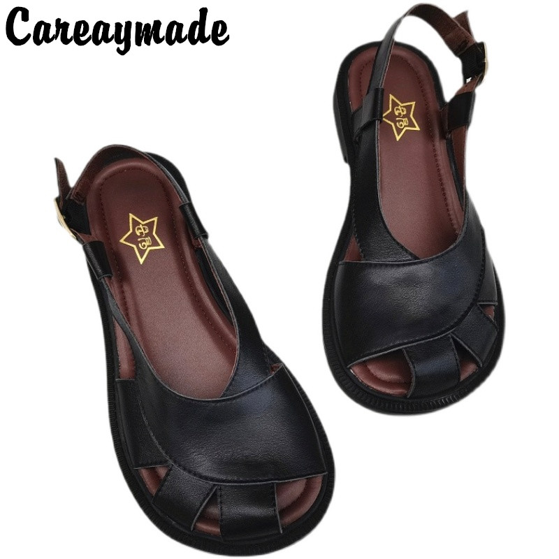 Women'S Shoes Big Feet - Careaymade-Genuine Leather wide toe big size