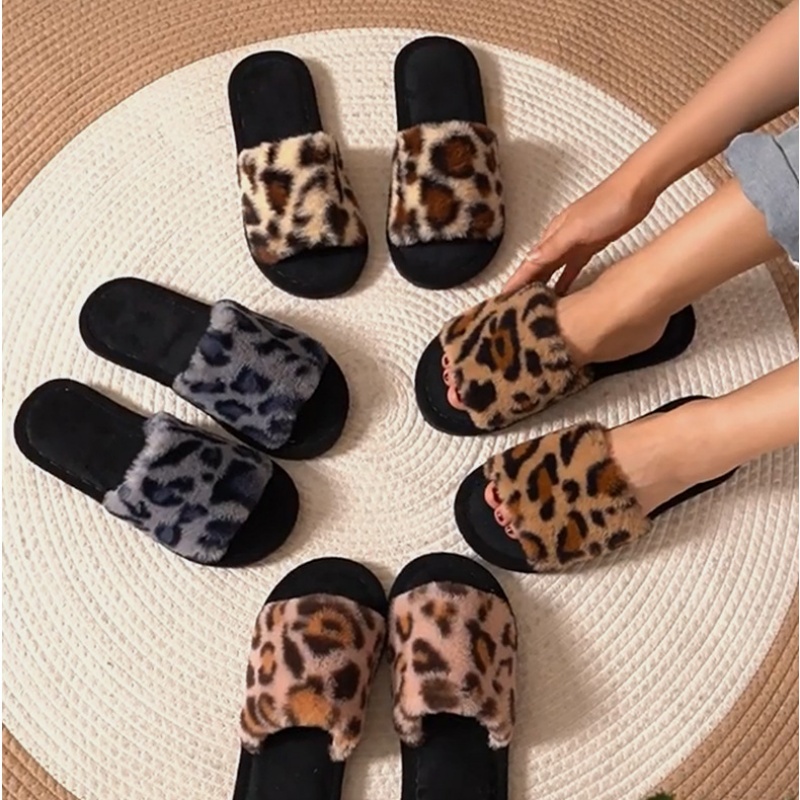 Women Shoes Winter - 2025 Winter Warm Fluffy Furry Leopard