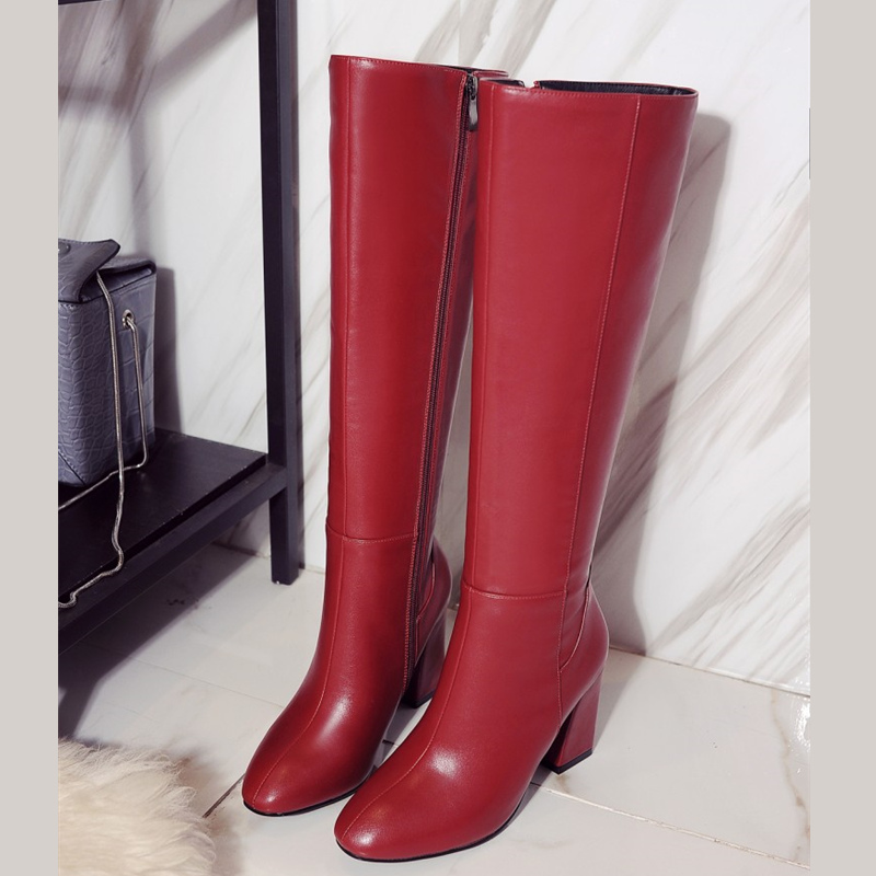 Fashion Red Winter Women's Kne - огляд і ціна Zip Up Boots Short
