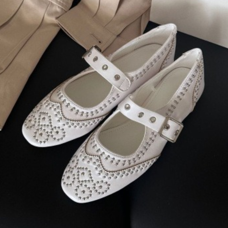 Retro Rivet Buckle Design Flat - огляд і ціна Women Shoes Brands