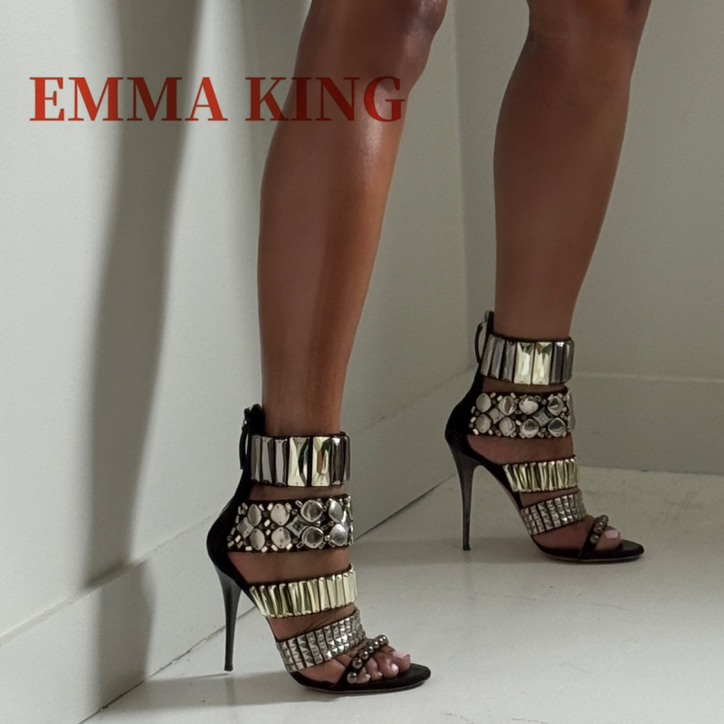 Black Embellished Ankle Strap  - огляд і ціна Gladiator Sandal Women