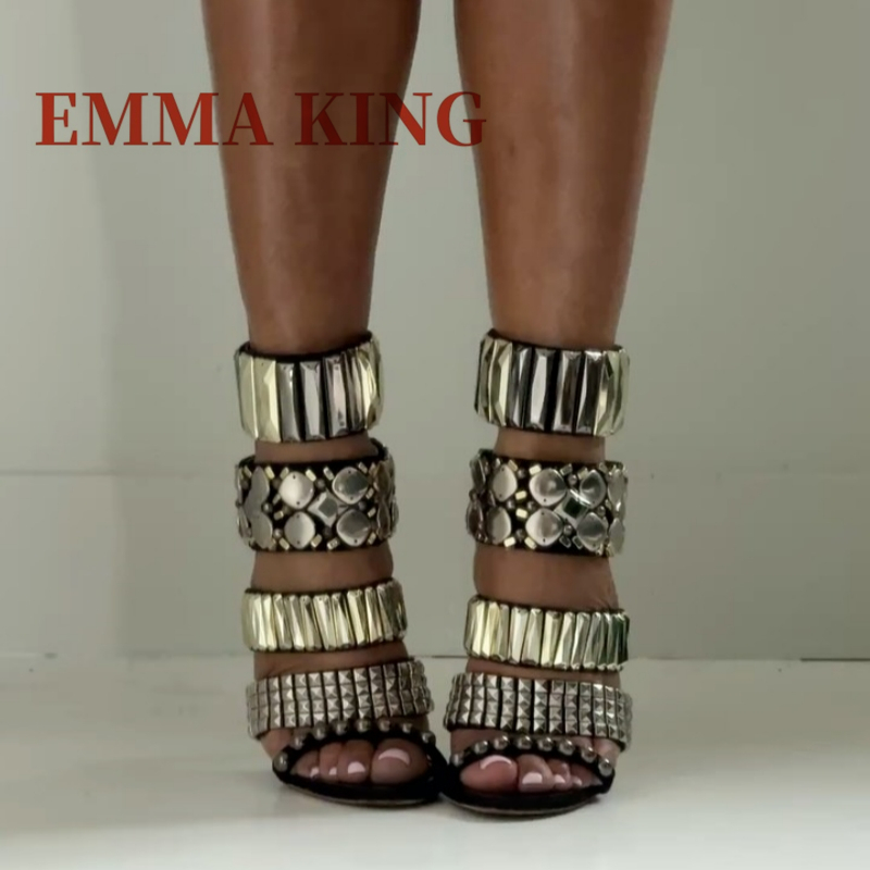 Black Embellished Ankle Strap  - огляд і ціна Gladiator Sandal Women