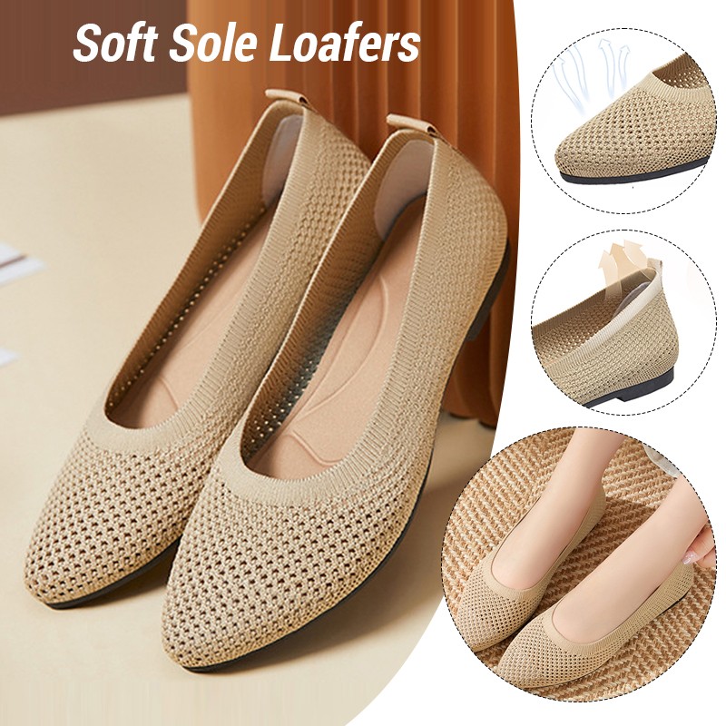 Women Flat Shoes Knitted Loafe - огляд і ціна Ballet Flat Women