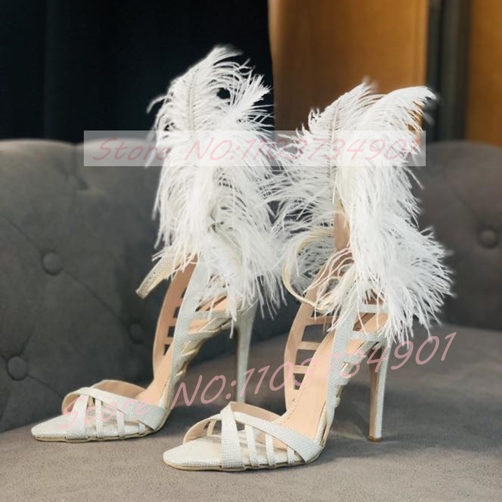 Glam Feather Sequins Stiletto  - огляд і ціна Gladiator Sandal Women