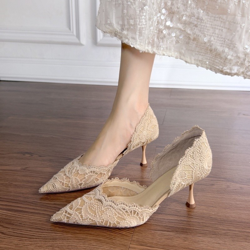 Lace Pointed Toe High Heels Wo - огляд і ціна Slingback Pumps Women