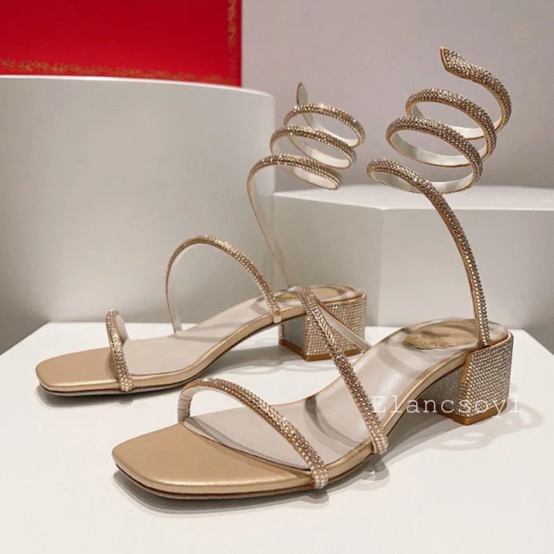Square Toe Chunky High Heels S - огляд і ціна Gladiator Sandal Women