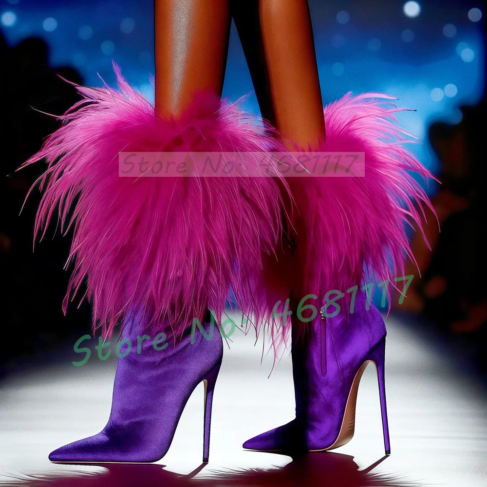 Fluffy Fur Velvet Stretch Mid  - огляд і ціна Women'S Shoes Big Feet