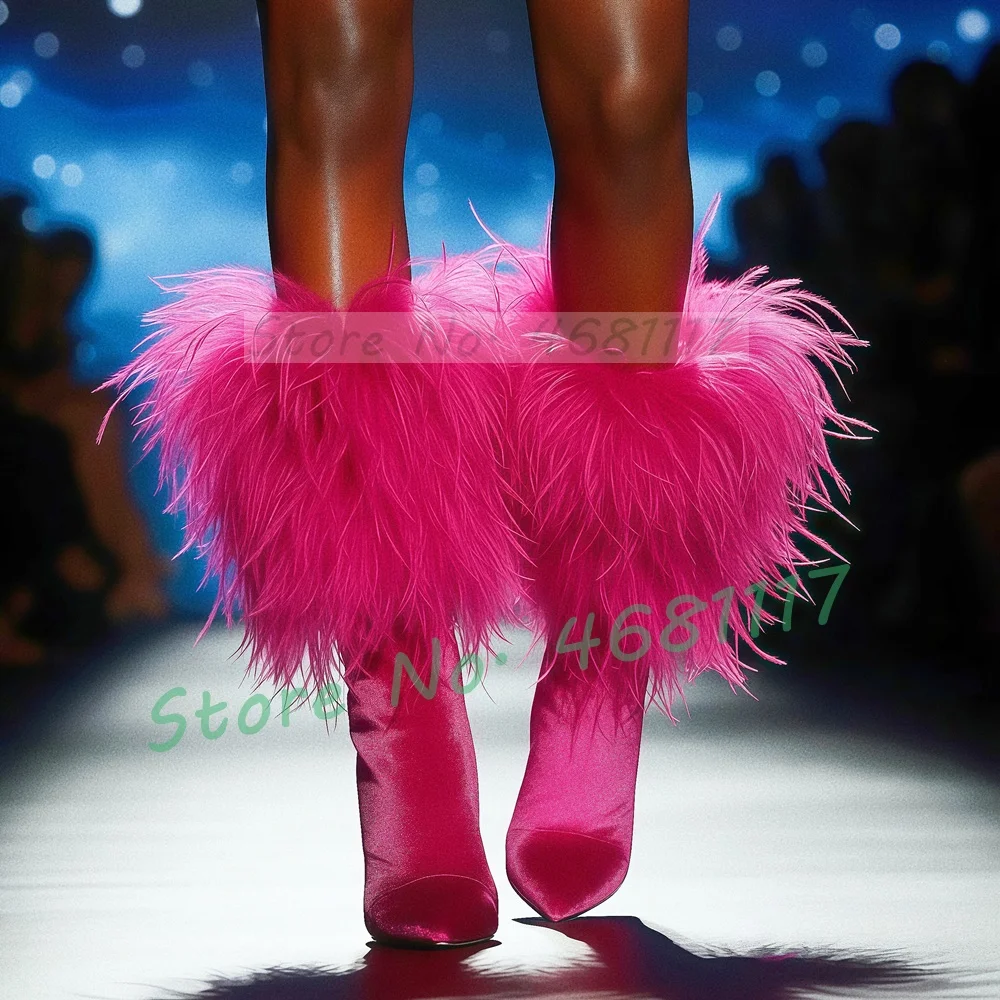 Fluffy Fur Velvet Stretch Mid  - огляд і ціна Women'S Shoes Big Feet
