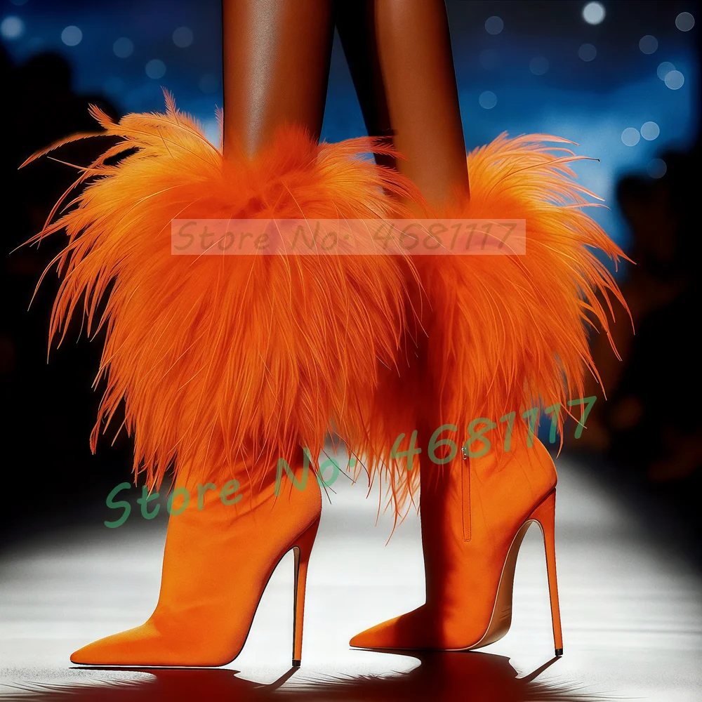 Fluffy Fur Velvet Stretch Mid  - огляд і ціна Women'S Shoes Big Feet