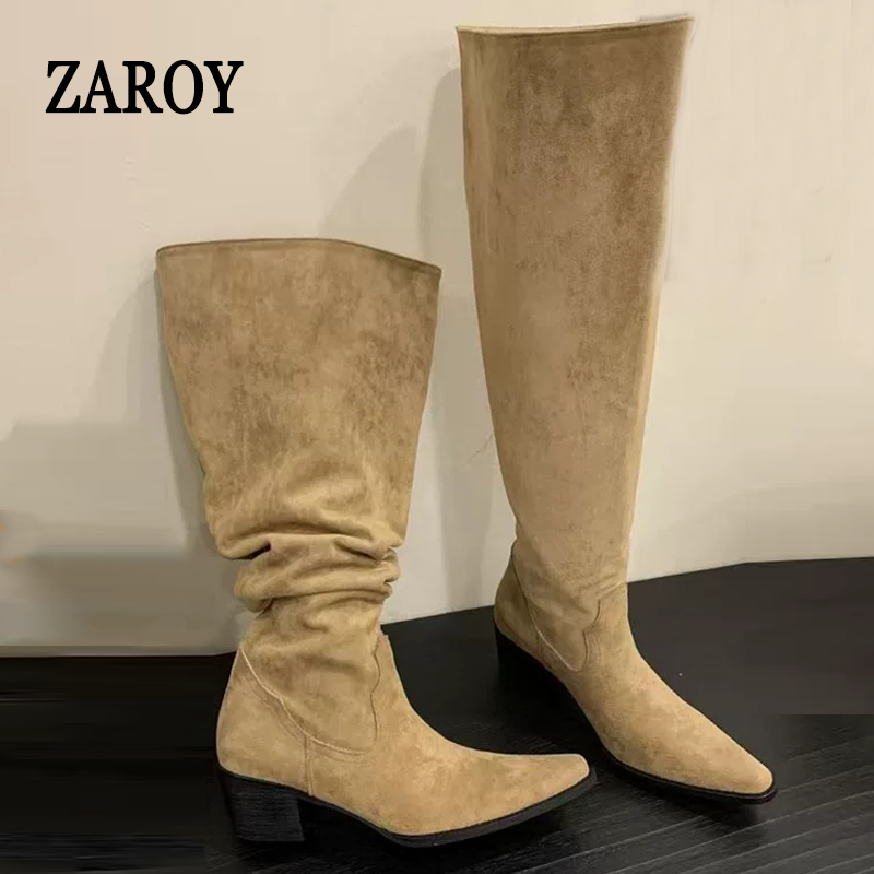 ZAROY Winter Pointed Toe Knee  - огляд і ціна Wide Fit Heels