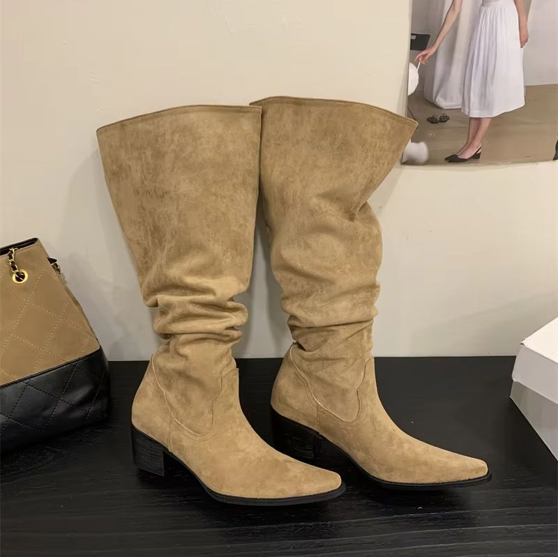 ZAROY Winter Pointed Toe Knee  - огляд і ціна Wide Fit Heels