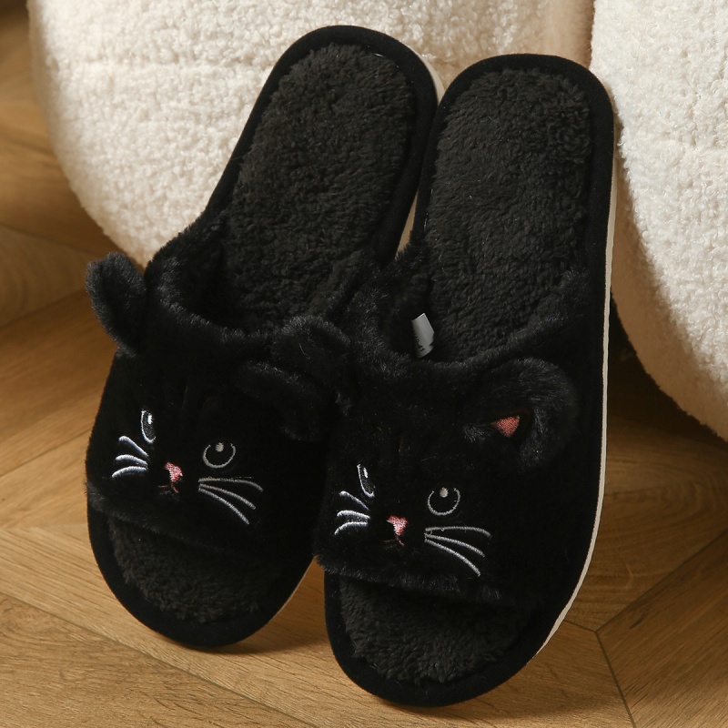 Cute Cat Plush Flip Flops For  - огляд і ціна Women Shoes Winter