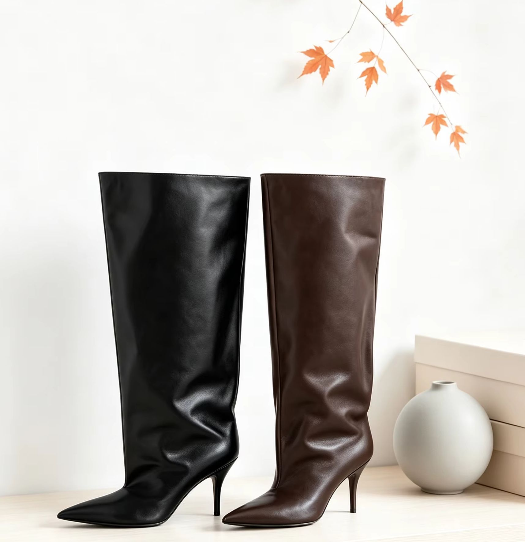 Slouch Wide Cuff Knee High Boo - огляд і ціна Wide Fit Heels