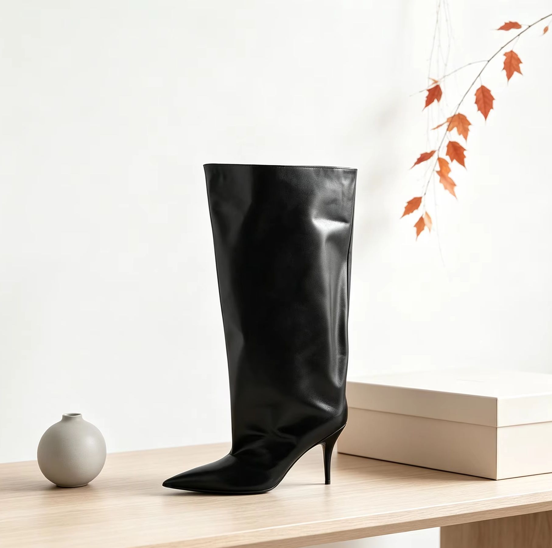 Slouch Wide Cuff Knee High Boo - огляд і ціна Wide Fit Heels