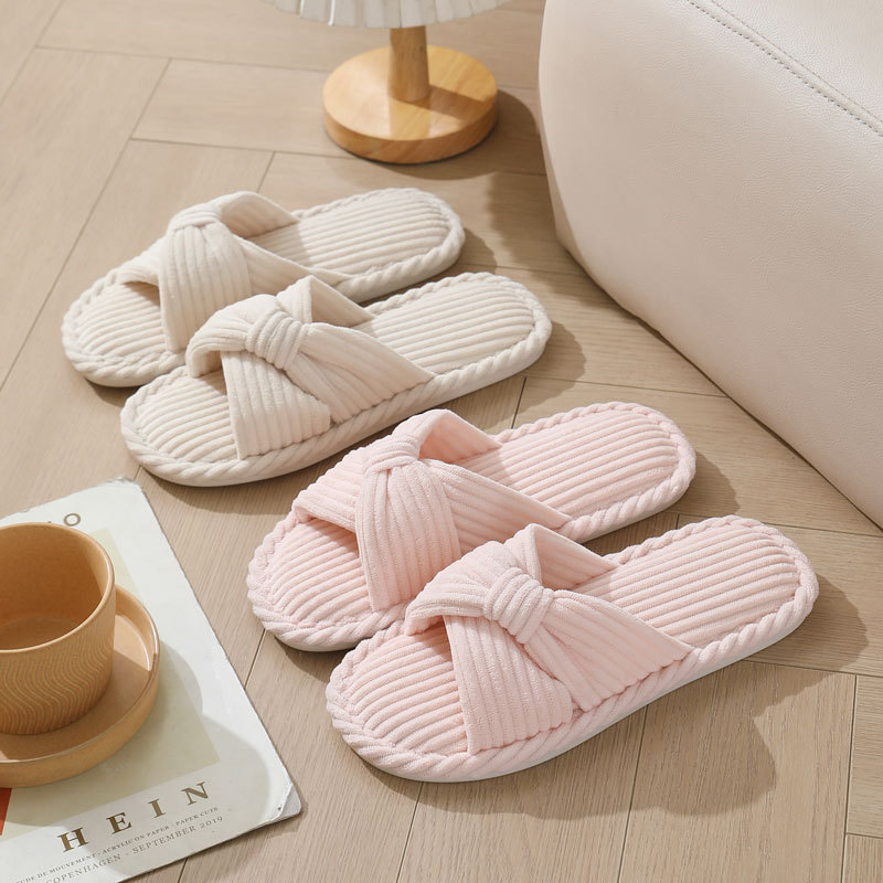 Corduroy Cross Strap Home Slip - огляд і ціна Women Shoes Winter