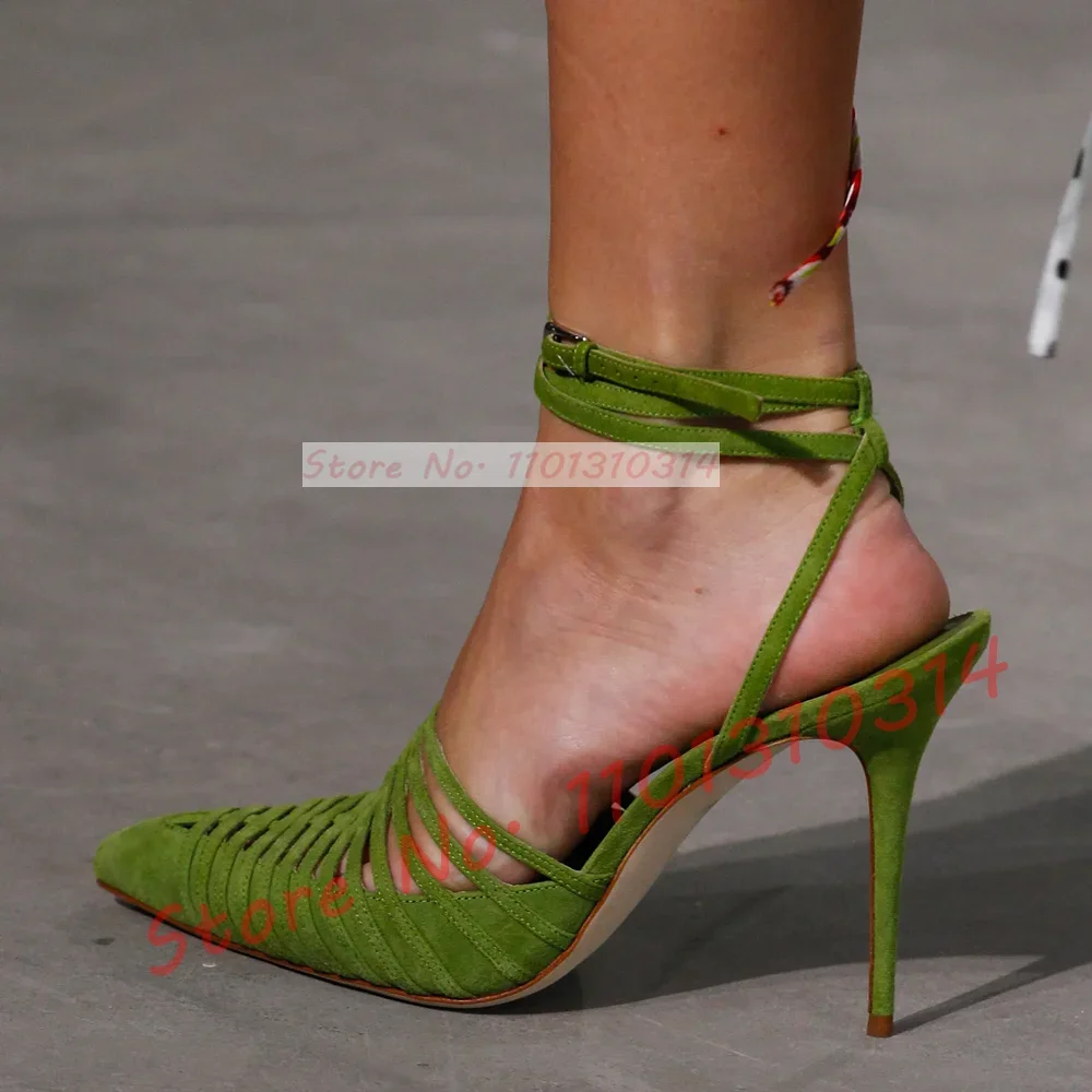 Green Vegan Suede Strappy Sand - огляд і ціна Women'S Shoes Vegan