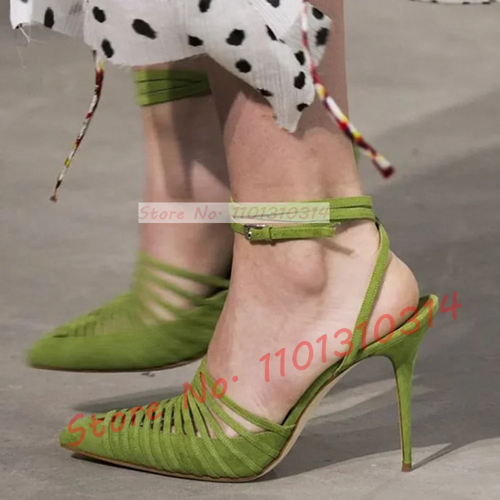 Green Vegan Suede Strappy Sand - огляд і ціна Women'S Shoes Vegan